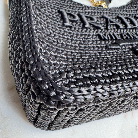 Prada Re-Edition Mini Crochet Raffia Crossbody Bag - Picture 15 of 16